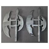 2x The Bid Decorative Double Headed Axe Heads
