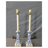 Pair Decorative Porcelain Lamps-powers Up