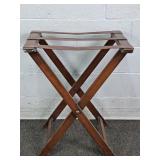 Vintage Leather Strap Folding Luggage Butler