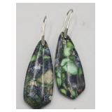 Jasper Stone Teardrop Pierced Earrings