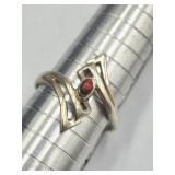 Sterling Silver Fire Opal Vintage Ring Sz 9