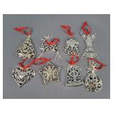 8x The Bid Lenox Ornaments