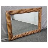 Beveled Mirror In Solid Wood Frame W/ 2 Way Hanger