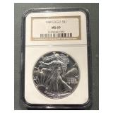 1989 American Silver Eagle Ngc Ms69