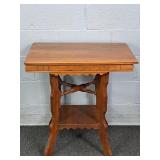 Carved Antique Walnut Victorian Style Side Table