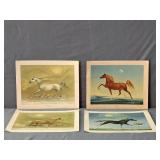 Lot Of 4 Ruth Ray Horse Art Lithographs