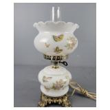 Vintage Milk Glass Hurricane Lamp