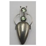 Sterling Silver Apache Pyrite Peridot Gemstone
