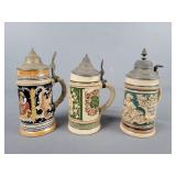 3x The Bid Decorative German Steins