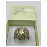 Sterling Silver Peridot " Summer Flower"  Ring