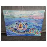 Signed Jen Callahan Sea Turtle Swim Canvas Print