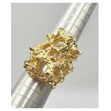 Coral Reef Nugget Modern Art Ring Sz 6