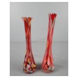 2x The Bid Vintage Art Glass Vase