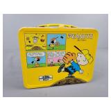 Vintage Metal Peanuts Lunchbox W/ Thermos