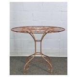 Vintage Wrought Iron "daisy" Pattern Patio Table