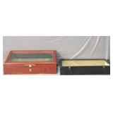 2x The Bid Wood And Glass Countertop Display Cases