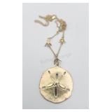 Sterling Silver Gold Plate Sand Dollar Necklace