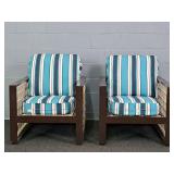 2x The Bid Aluminum Patio Chairs W/ Cushions