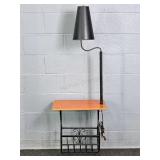 Vintage Wood And Metal End Table Lamp