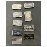 9x The Bid - 1 Gram .999 Silver Ingots