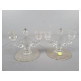 2x The Bid Heisey Glass Candle Holders