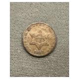 1852 Silver 3 Cent Piece