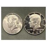 Scarce 1970 D Unc & 1970 S Proof Silver Half