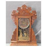 Vintage Oak Wind Up Clock For Repair/restoration