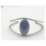 Sterling Silver Mexico Alpaca Lapis Cuff Bracelet