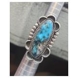 Sterling Silver Plated Large Turquoise Native