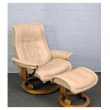 Je Ekornes Genuine Leather Stressless Recliner