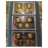 3x The Bid Proof Presidential Dollar Collections