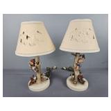 2x The Bid Vintage Hummel Porcelain Lamps No Chips