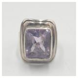 Sterling Silver Signed Did Mexico Amethyst Ring