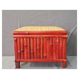 Small Split Bamboo Chest W/ Padded Wicker Lid