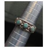 Sterling Silver Southwestern Turquoise Sz 6 Ring