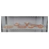 7 Pc Assorted Pink Depression Glass