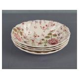 4 Pc Johnson Bros Rose Chinz Serving Bowls