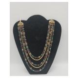 Vintage Charel Multi Strand Statement Necklace On