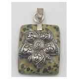 Sterling Silver Dalmatian Jasper Pendant