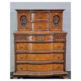 8 + 2 Drawer Vintage Mahogany Veneer Chest