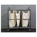Heavy Duty Rolling 3 Bag Laundry Sorter