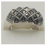 Sterling Silver Marcasite Sz 6 Ring Tw 5.0g
