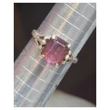 Sterling Silver Sarah Cov Pink Purple Ring Sz 9