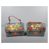 2x The Bid Vintage Metal Lunchbox