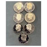 Lot Of 7 Proof Kennedy Half Dollars - Cameo