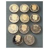 Lot Of 11 Proof Kennedy Half Dollars 70