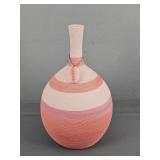 14" Handpainted Pottery Bottle Neck Vase