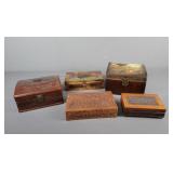 5x The Bid Assorted Wood Dresser Boxes