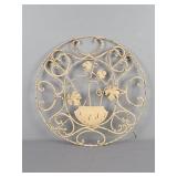 Vintage Rustic White Wrought Iron Wall Decor